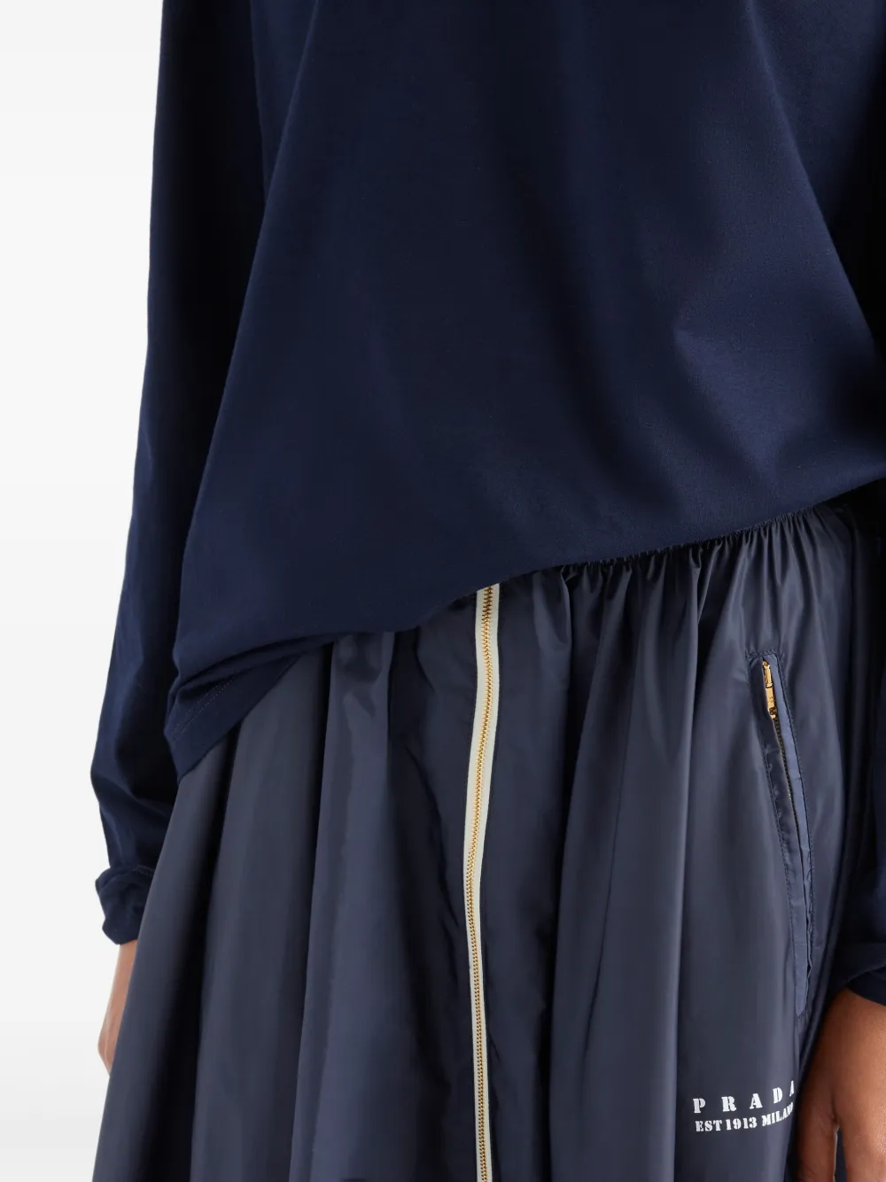 Shop Prada Pleated Midi Skirt