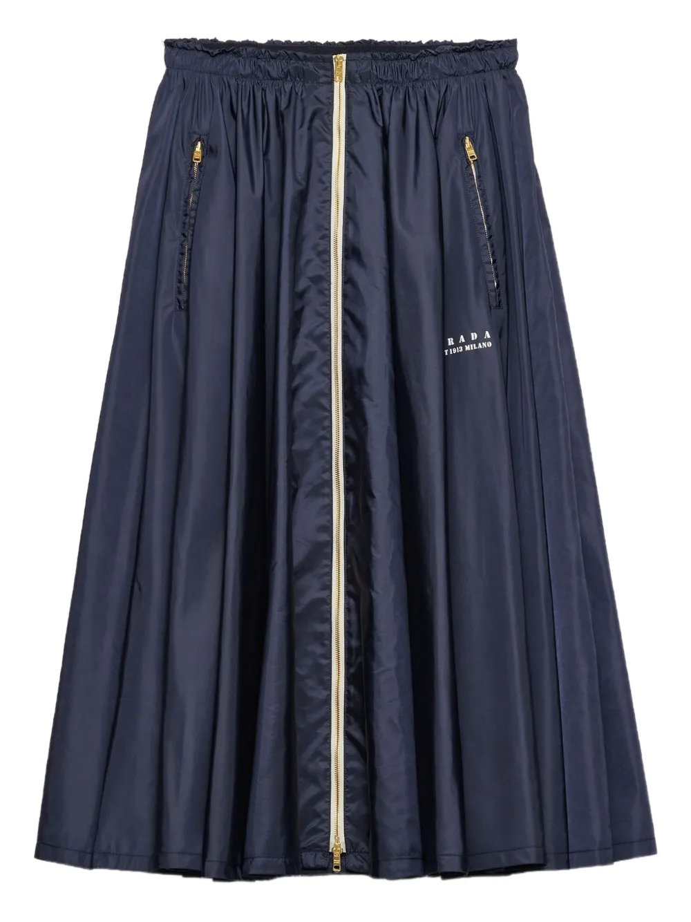 Prada jupe mi-longue à design plissé | bleu | Image 1