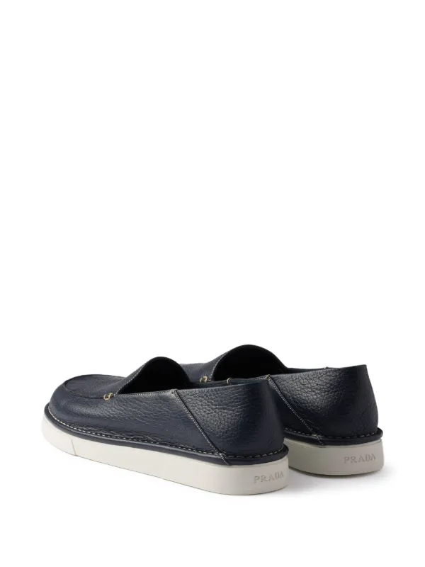 Prada textured leather loafers 29565137_58855249_600.jpg main image 2