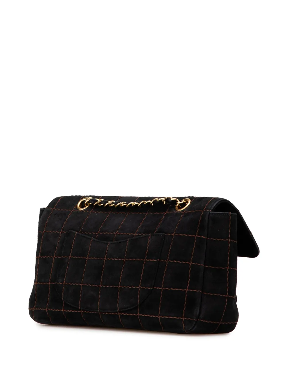 CHANEL Pre-Owned sac porté épaule Stitched Chain Flap en daim à matelassage Choco Bar (2002-2003) | Pre-owned | Image 2