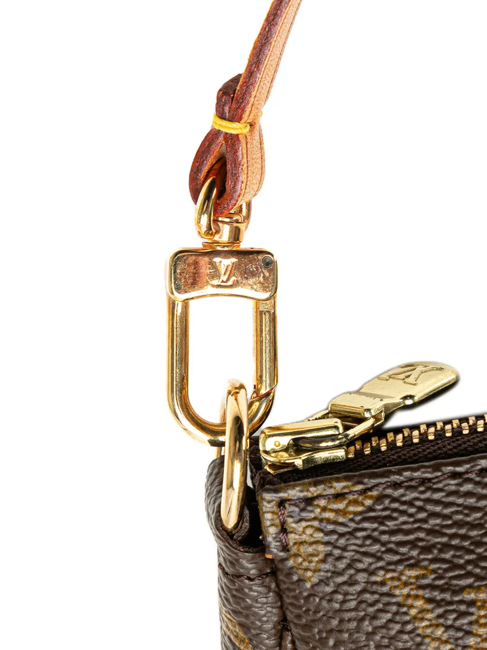 Pre-owned Louis Vuitton 1999 Monogram Pochette Accessoires Shoulder Bag In Brown