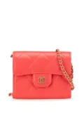 CHANEL Pre-Owned 2019 Quilted Lambskin Flap Card Holder on Chain crossbody bag - Red