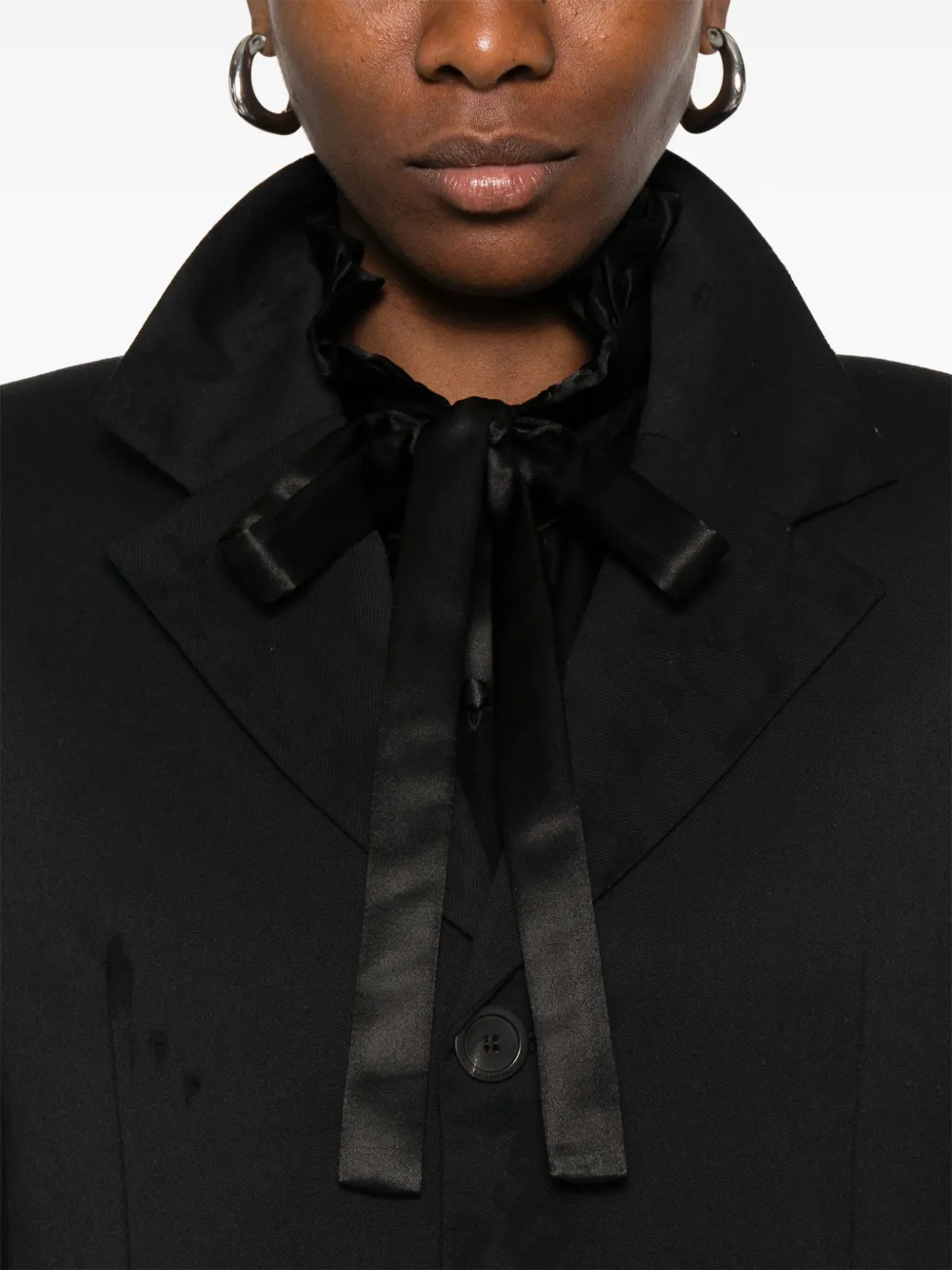 Balenciaga Jas met enkele rij knopen Zwart