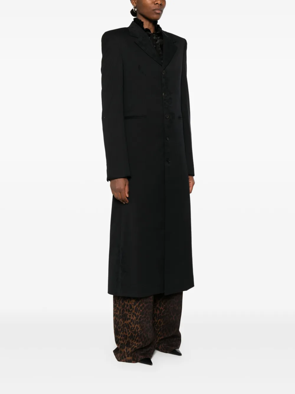 Balenciaga Jas met enkele rij knopen Zwart