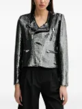 IRO Luzia sequin-embellished biker jacket - Grey