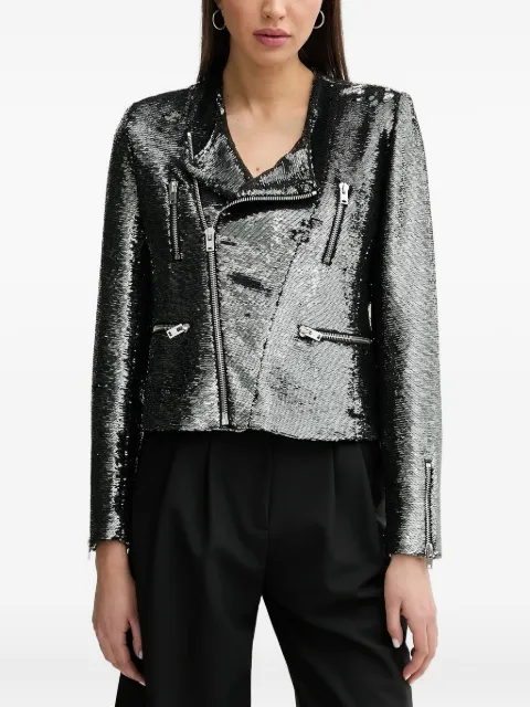 IRO Luzia sequin-embellished biker jacket