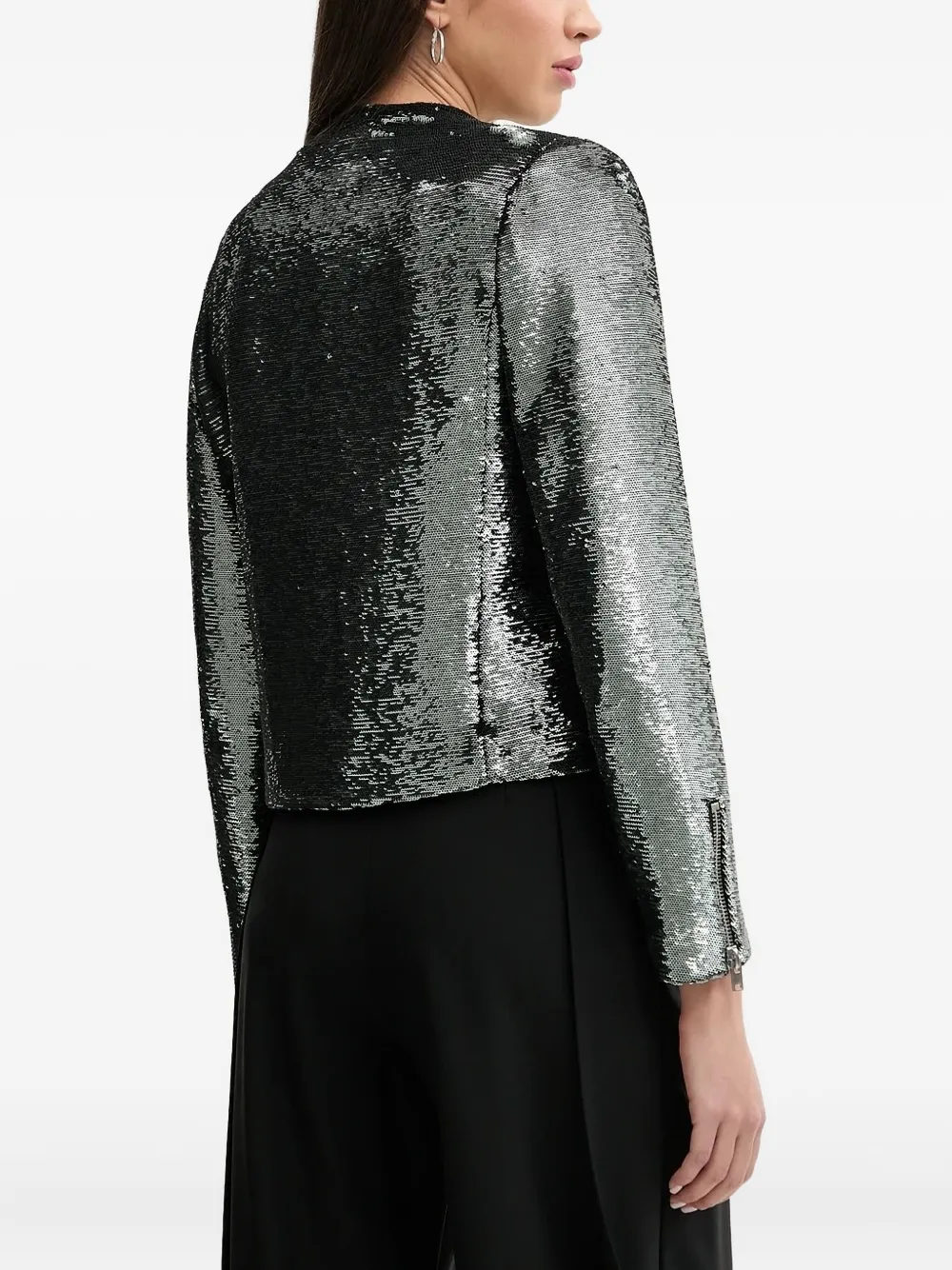 IRO Luzia sequin-embellished biker jacket Grijs