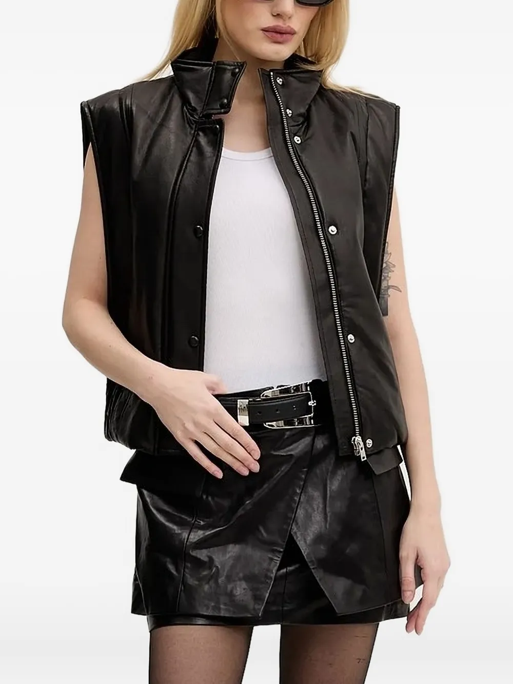 Iro Dario Leather Vest In Black