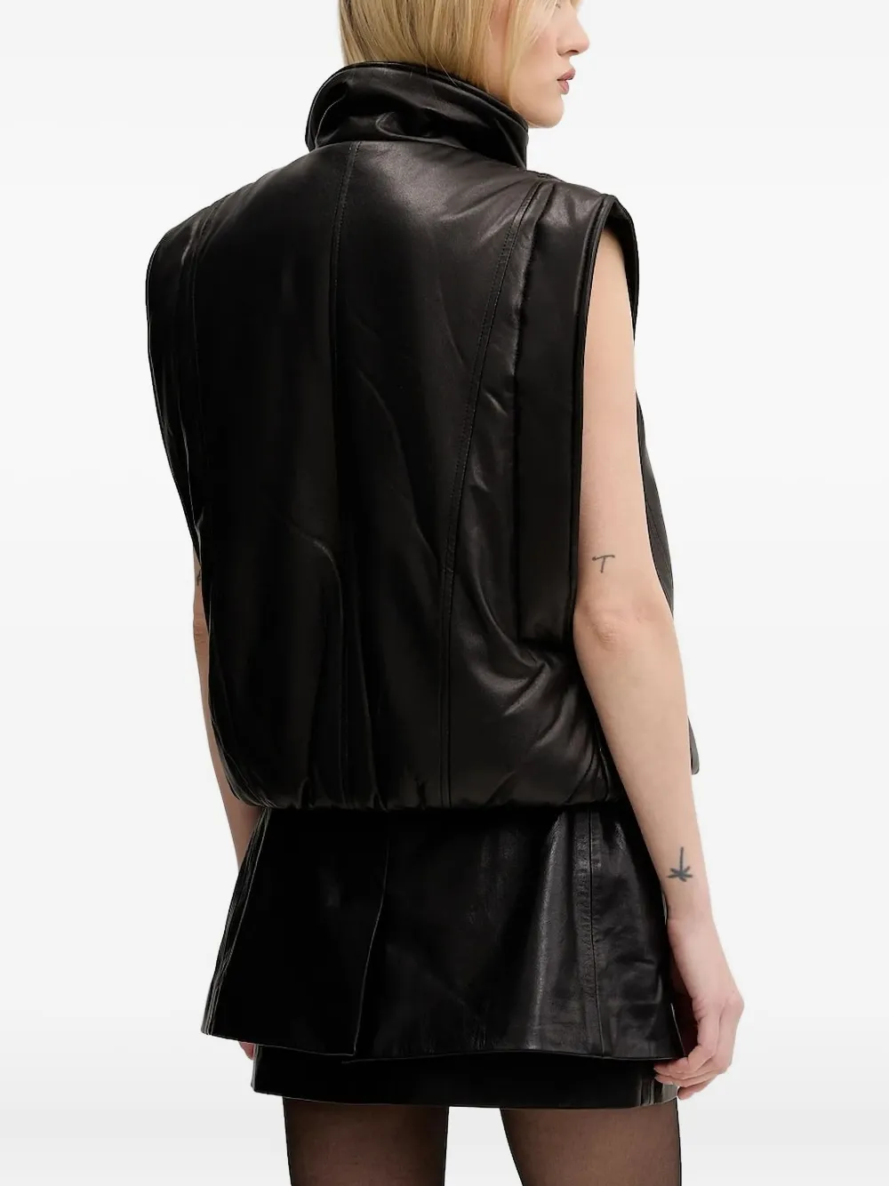 IRO Dario leather vest Zwart