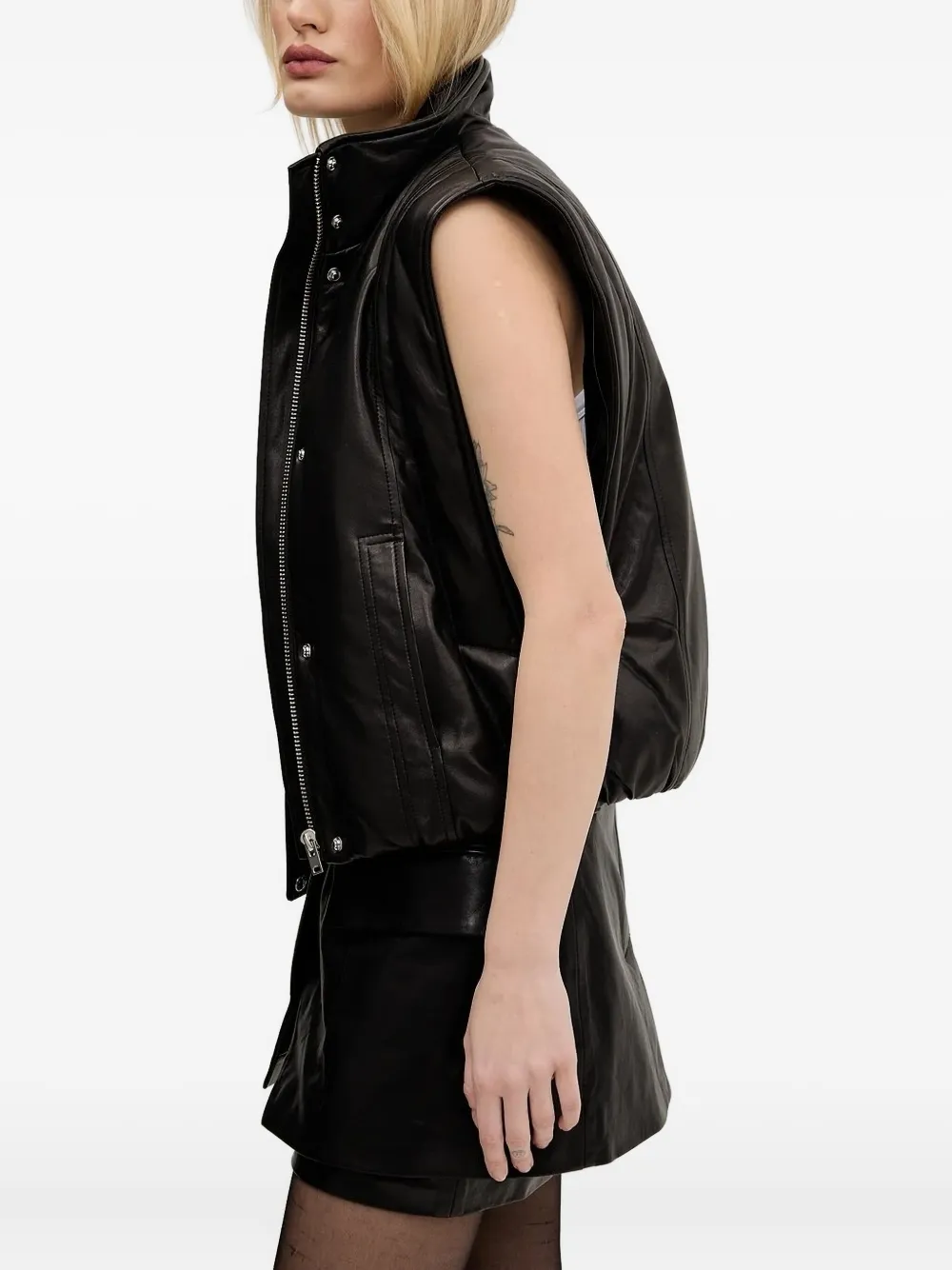 IRO Dario leather vest Zwart