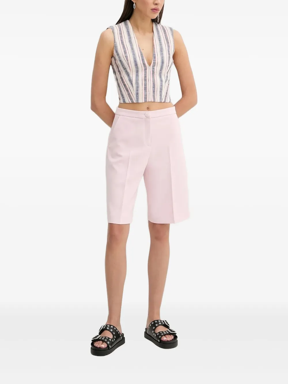 IRO Gestreepte top Beige