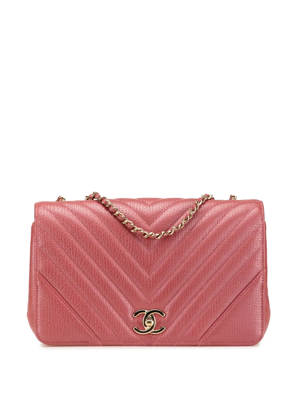 CHANEL Pre-Owned 2017-2018 ミディアム シェブロン カーフスキン ステートメントフラップ ショルダーバッグ - CHANEL Pre-Owned 2017-2018 ミディアム シェブロン カーフスキン ステートメントフラップ ショルダーバッグ -