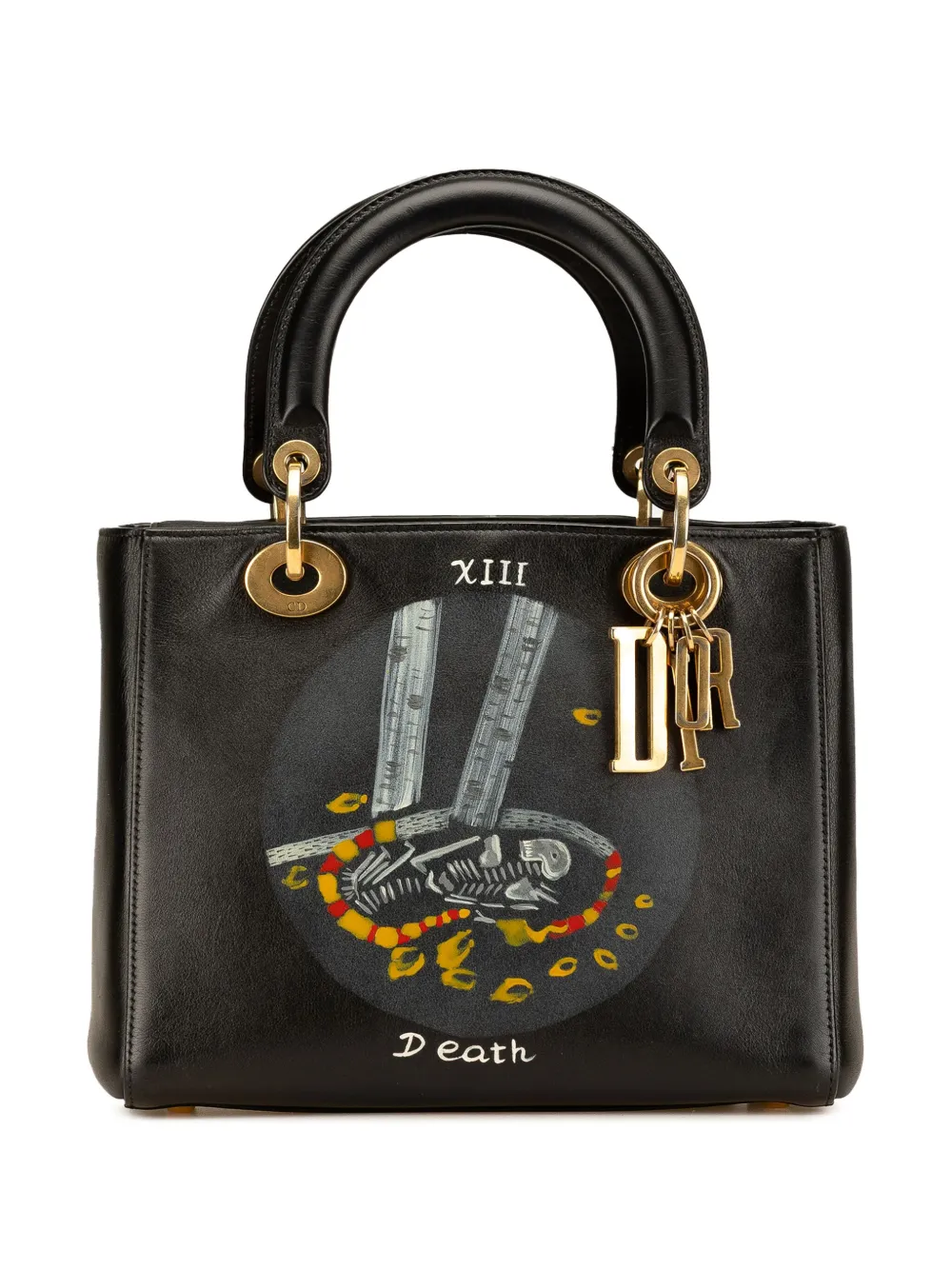 Christian Dior Pre-Owned 2017 ミディアム カーフスキン デス タロットカード レディ ディオール Christian Dior Pre-Owned 2017 ミディアム カーフスキン デス タロットカード レディ ディオール