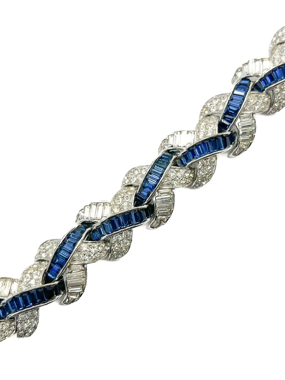Pre-owned Jennifer Gibson Jewellery 1950s Boucher Sapphire Cocktail Bracelet In Silver