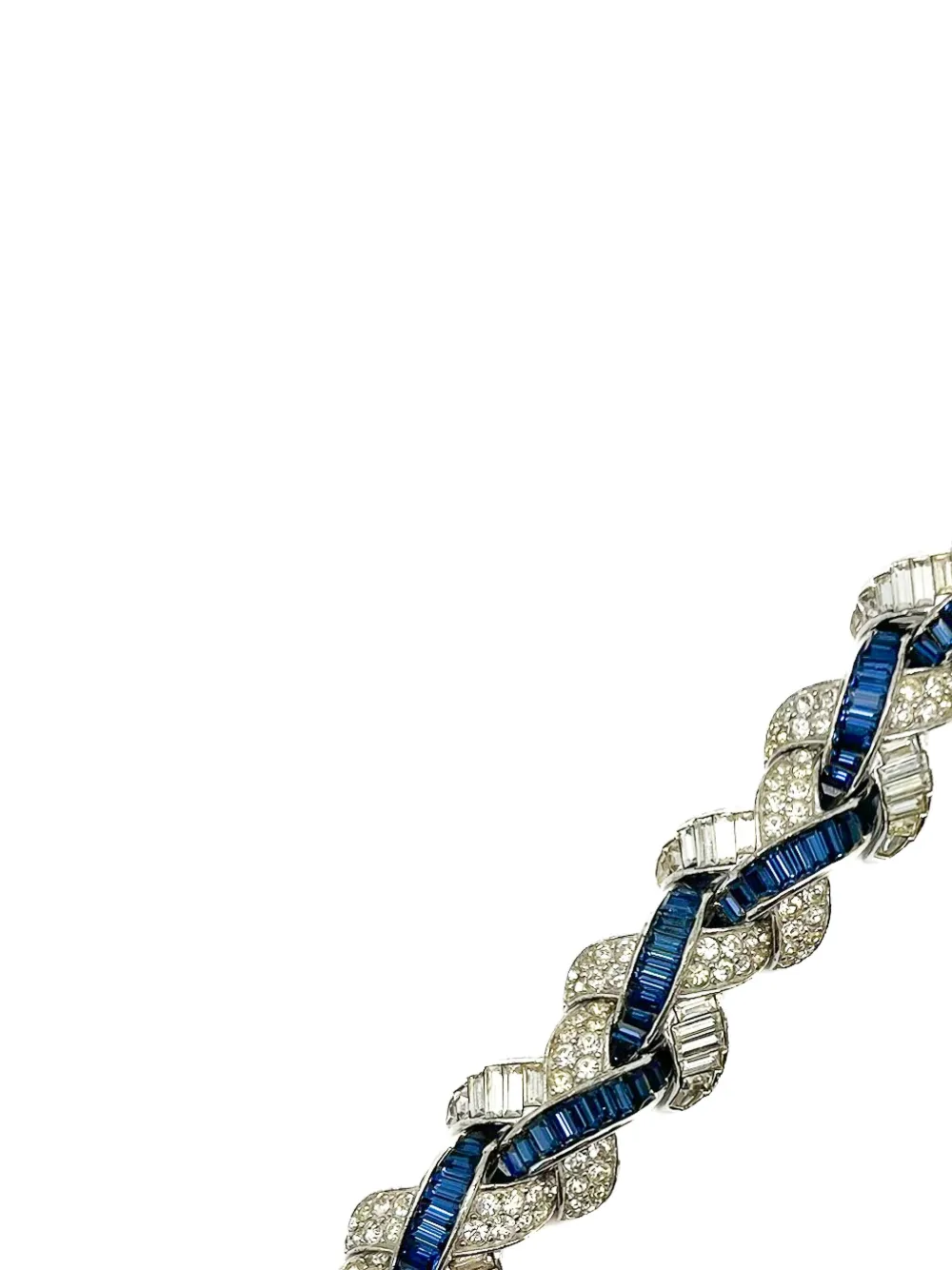 Pre-owned Jennifer Gibson Jewellery 1950s Boucher Sapphire Cocktail Bracelet In Silver