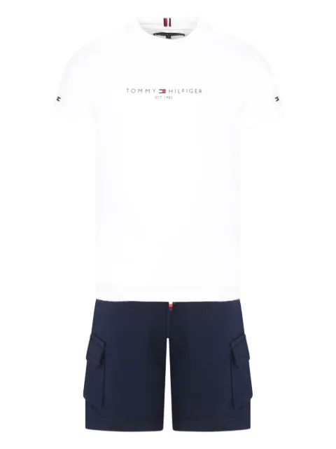Tommy Hilfiger Junior logo-embellished T-shirt and cargo shorts set