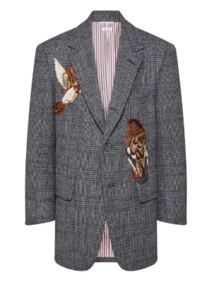 Thom Browne チェック ツイードジャケット | グレー | FARFETCH JP