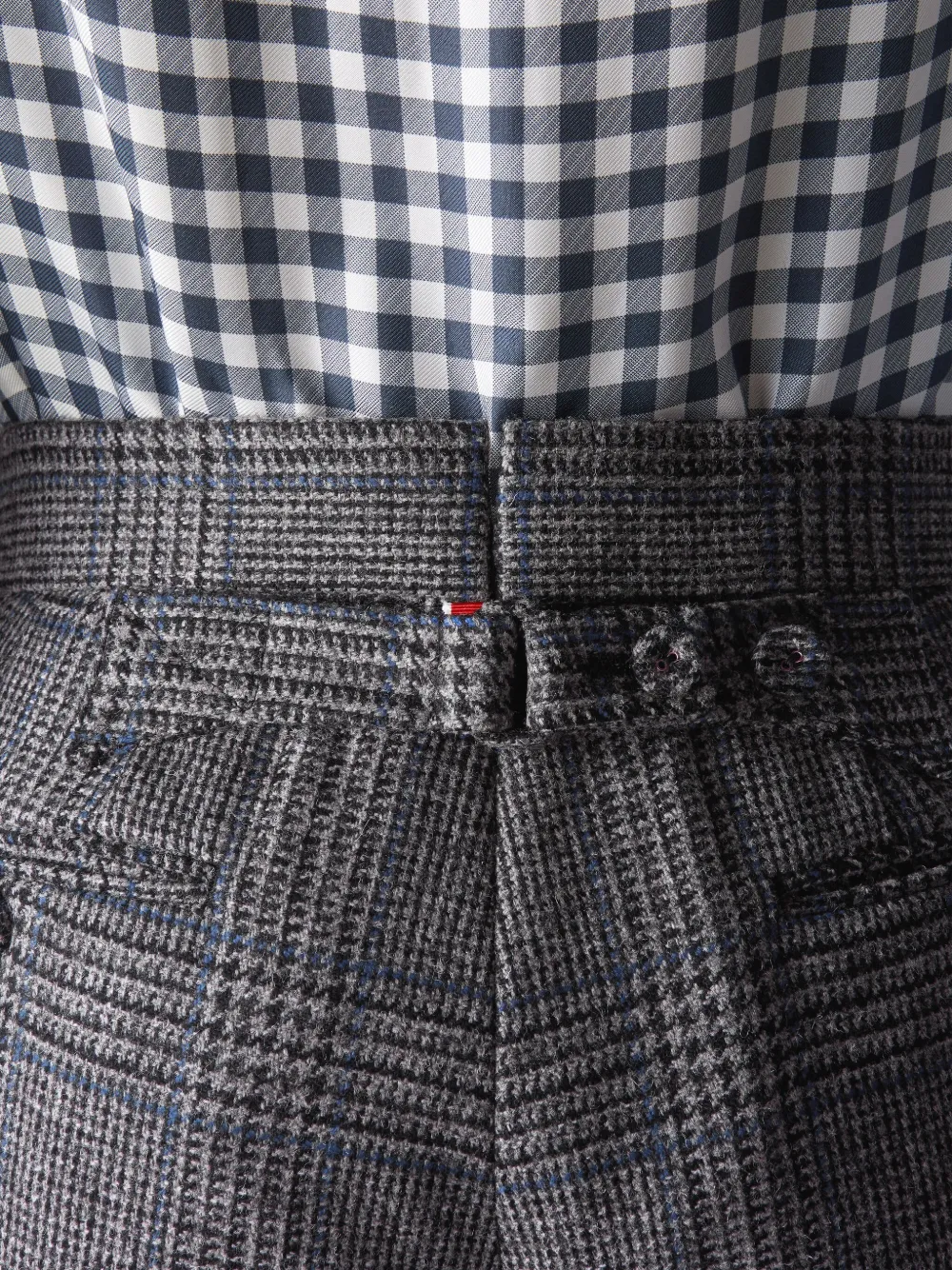 Thom Browne Prince Of Wales Check Shorts In Gray
