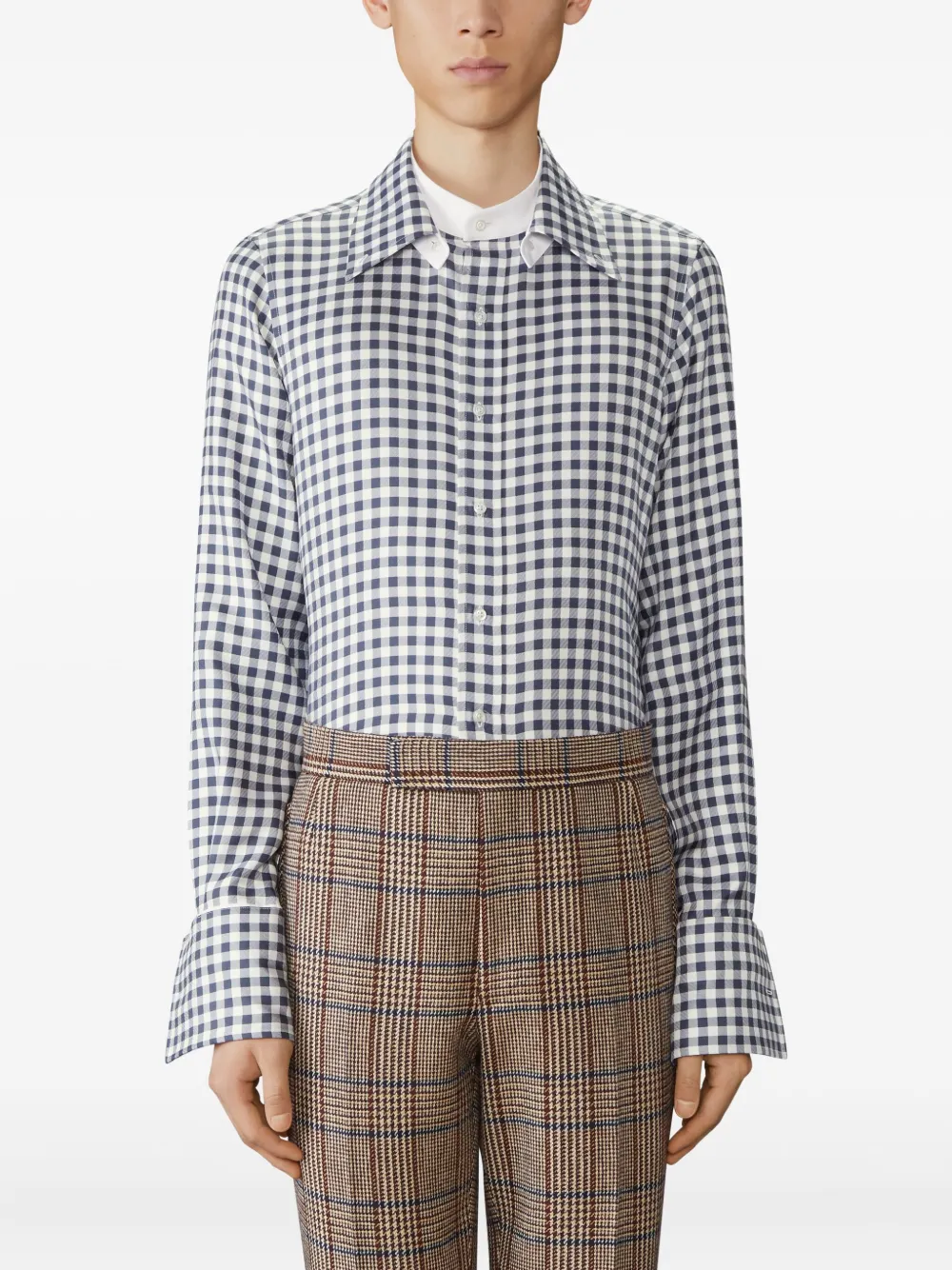 Thom Browne Gingham Long-sleeve Shirt In Pattern