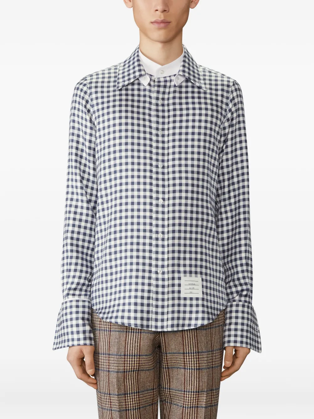 Thom Browne Gingham Long-sleeve Shirt In Pattern