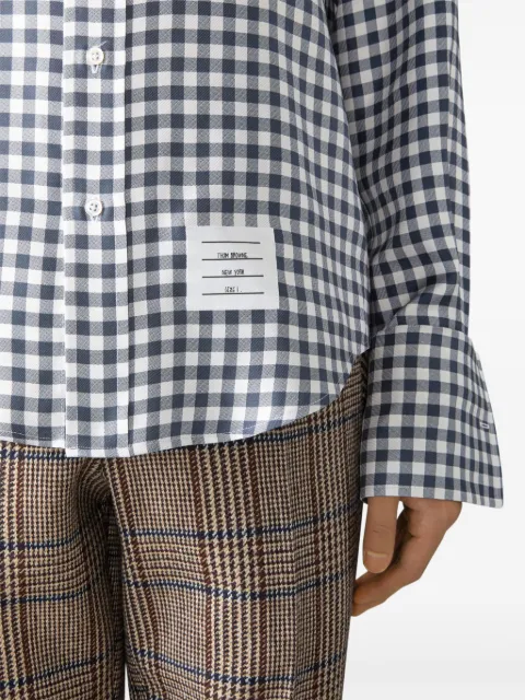 Thom Browne camisa manga con motivo de cuadros gingham