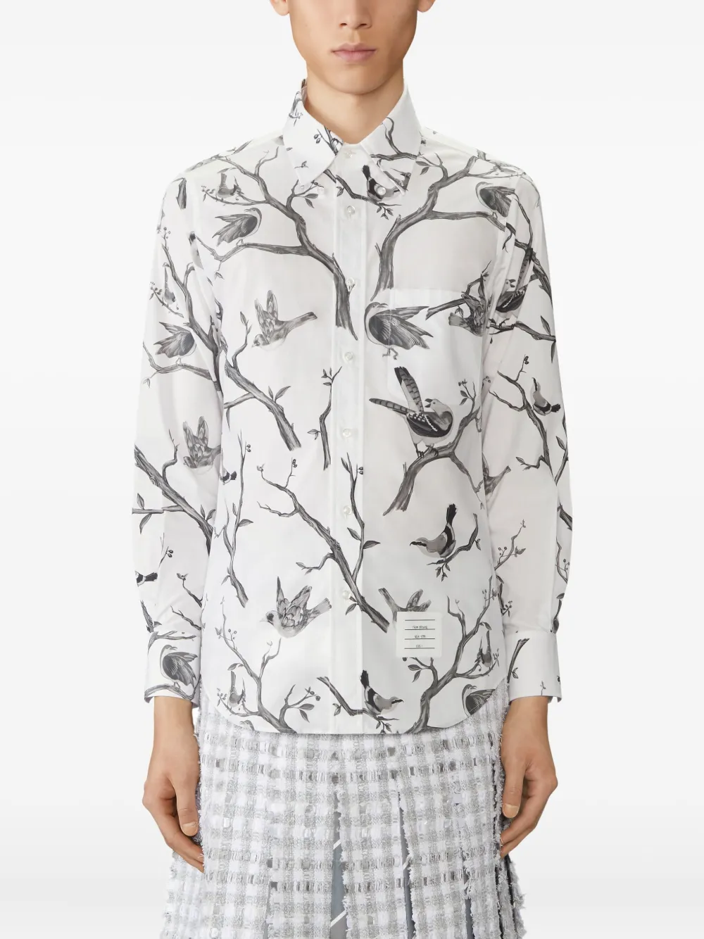 Thom Browne Poplin Long-sleeve Shirt In White