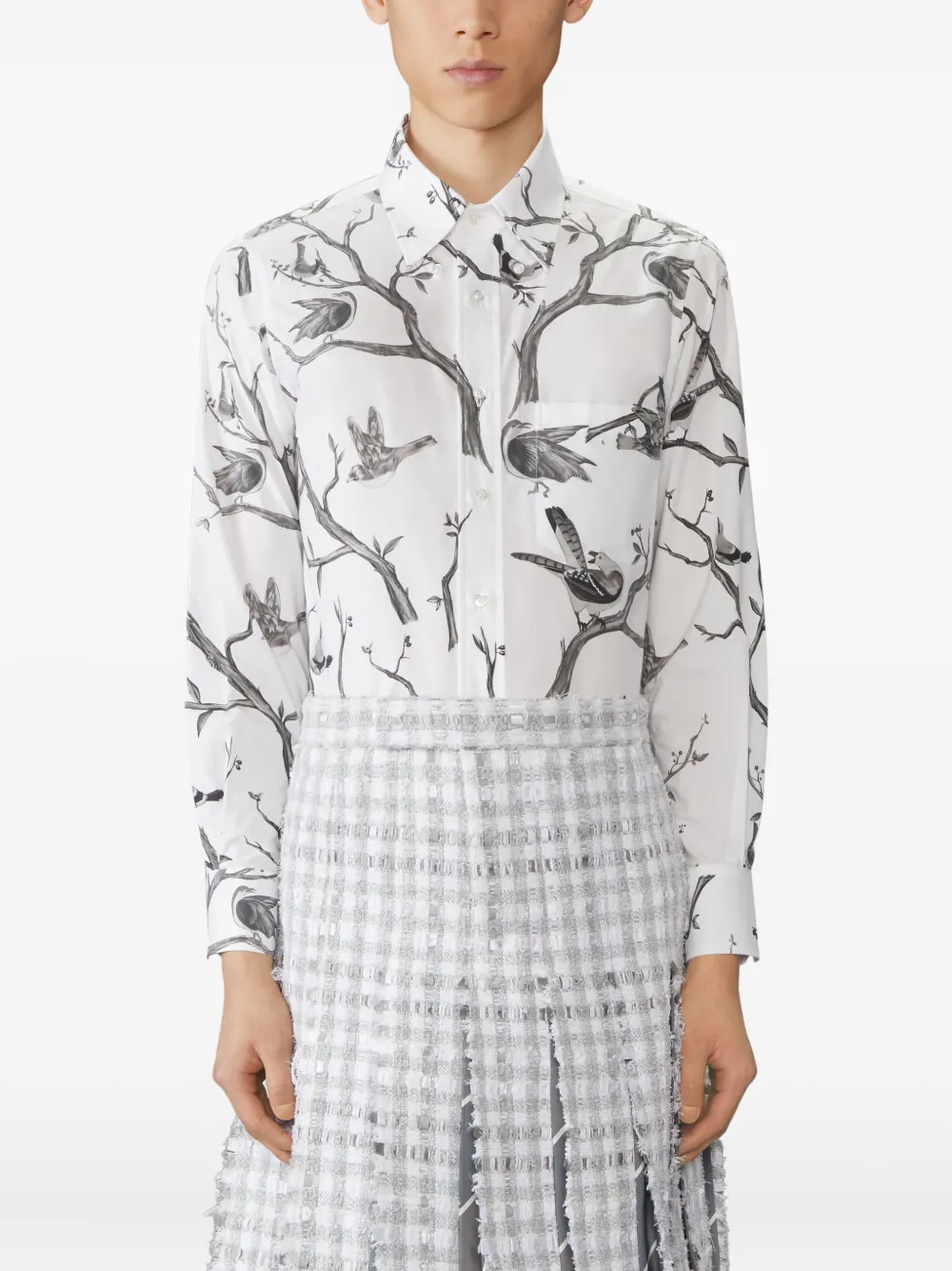 Thom Browne Poplin Long-sleeve Shirt In White