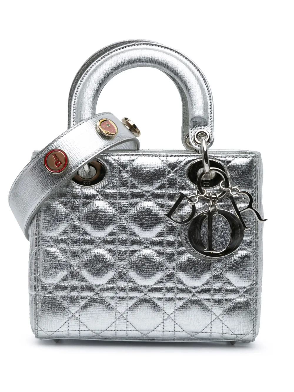 Christian Dior Pre-Owned 2018 スモール メタリック グレインカーフスキン カナージュ My ABCDior Christian Dior Pre-Owned 2018 スモール メタリック グレインカーフスキン カナージュ My ABCDior