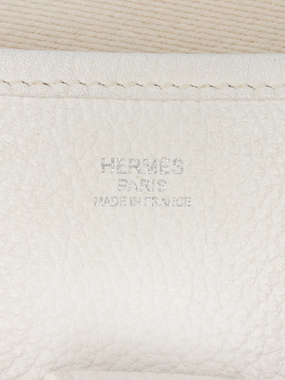 Pre-owned Hermes 2011 Clemence Evelyne Iii Pm Crossbody Bag In White