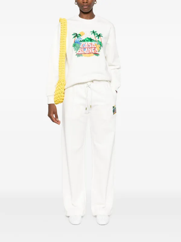 Casablanca Casa Beach Wave Sweatshirt | White | FARFETCH