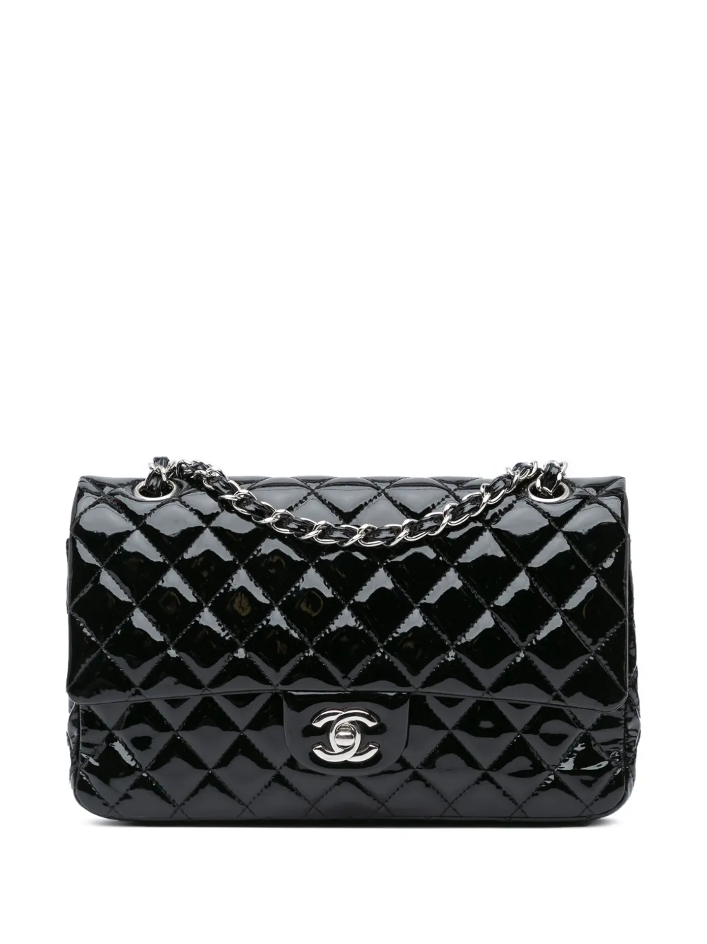 CHANEL Pre-Owned 2010-2011 Medium Classic Patent Double Flap shoulder bag | Black | Image 1
