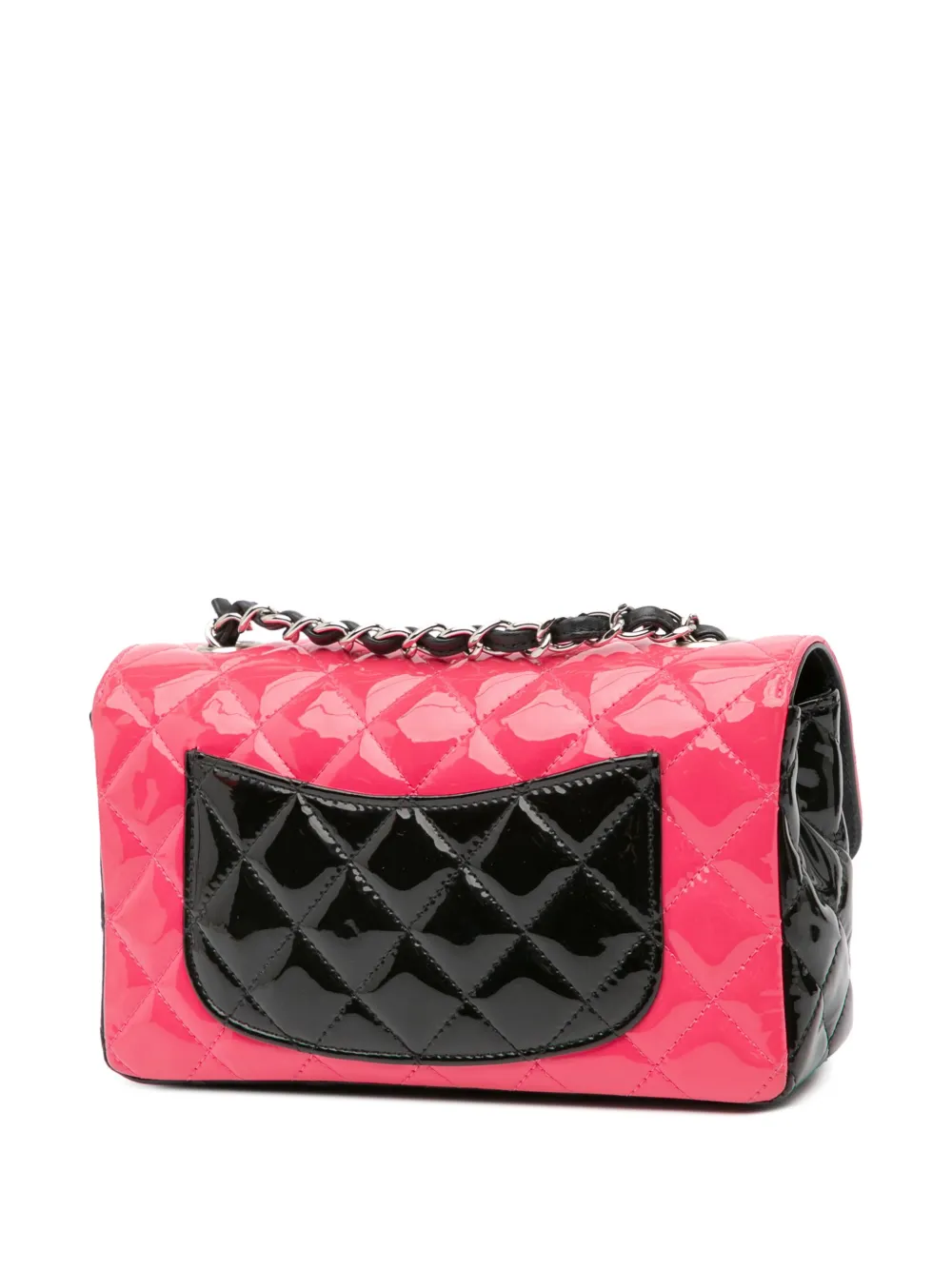 CHANEL Pre-Owned شنطة كروس جلد صغيرة مصقولة بتصميم مستطيل ولونين وقلاب 2019 | كلاسيكيات | Image 2