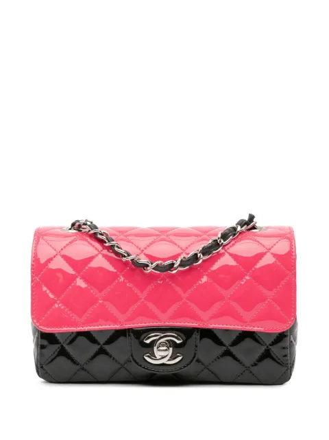 CHANEL Pre-Owned 2019 Mini Rectangular Bicolor Patent Leather Flap Bag crossbody bag