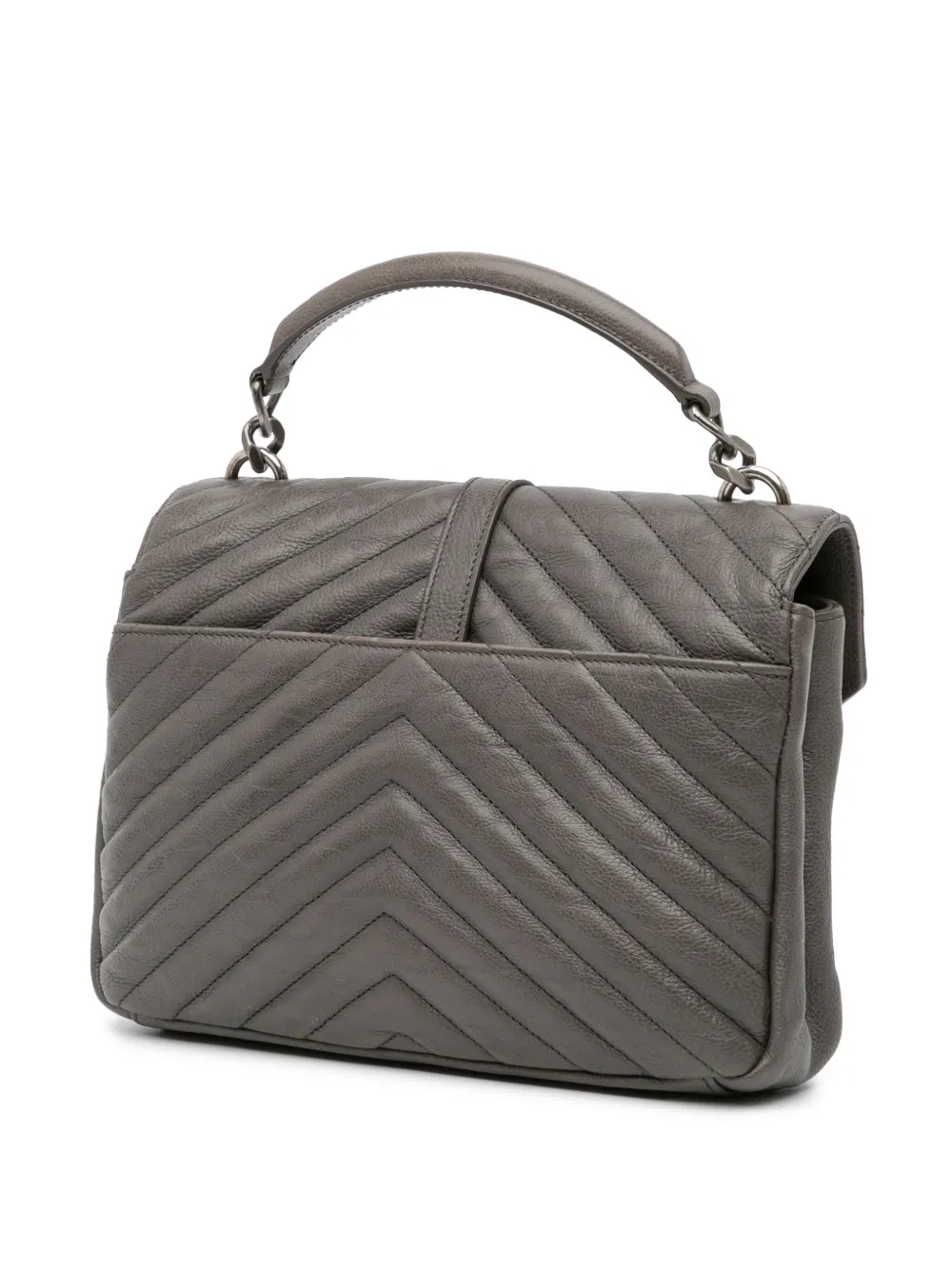 Saint Laurent Pre-Owned Borsa a tracolla College media in pelle di pecora con monogramma e motivo chevron 2016 | Pre-owned | Image 2