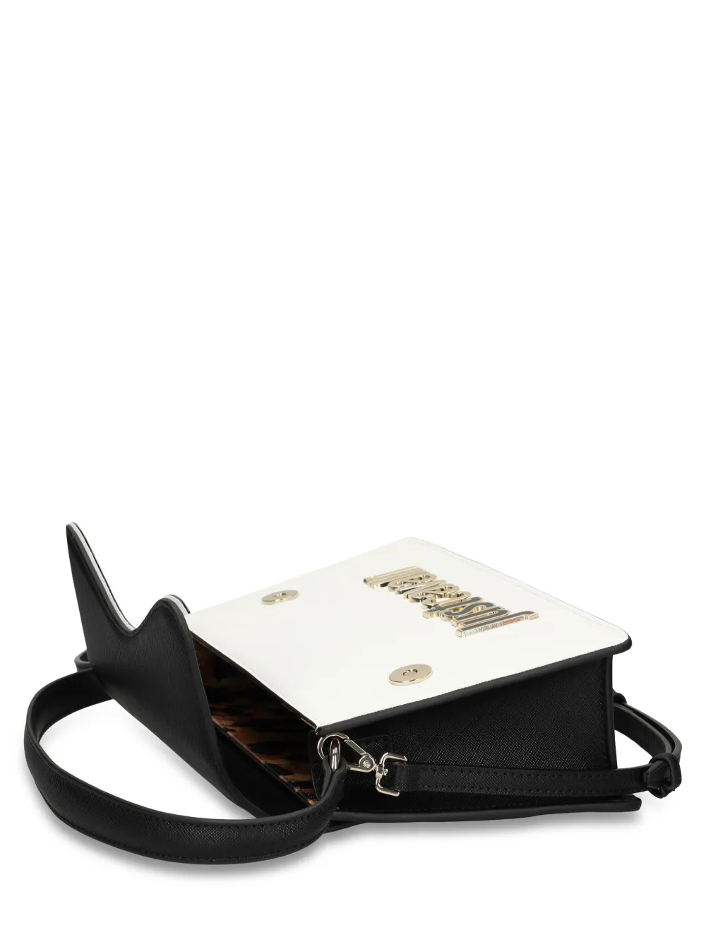 Just Cavalli Crossbodytas met logoplakkaat Zwart