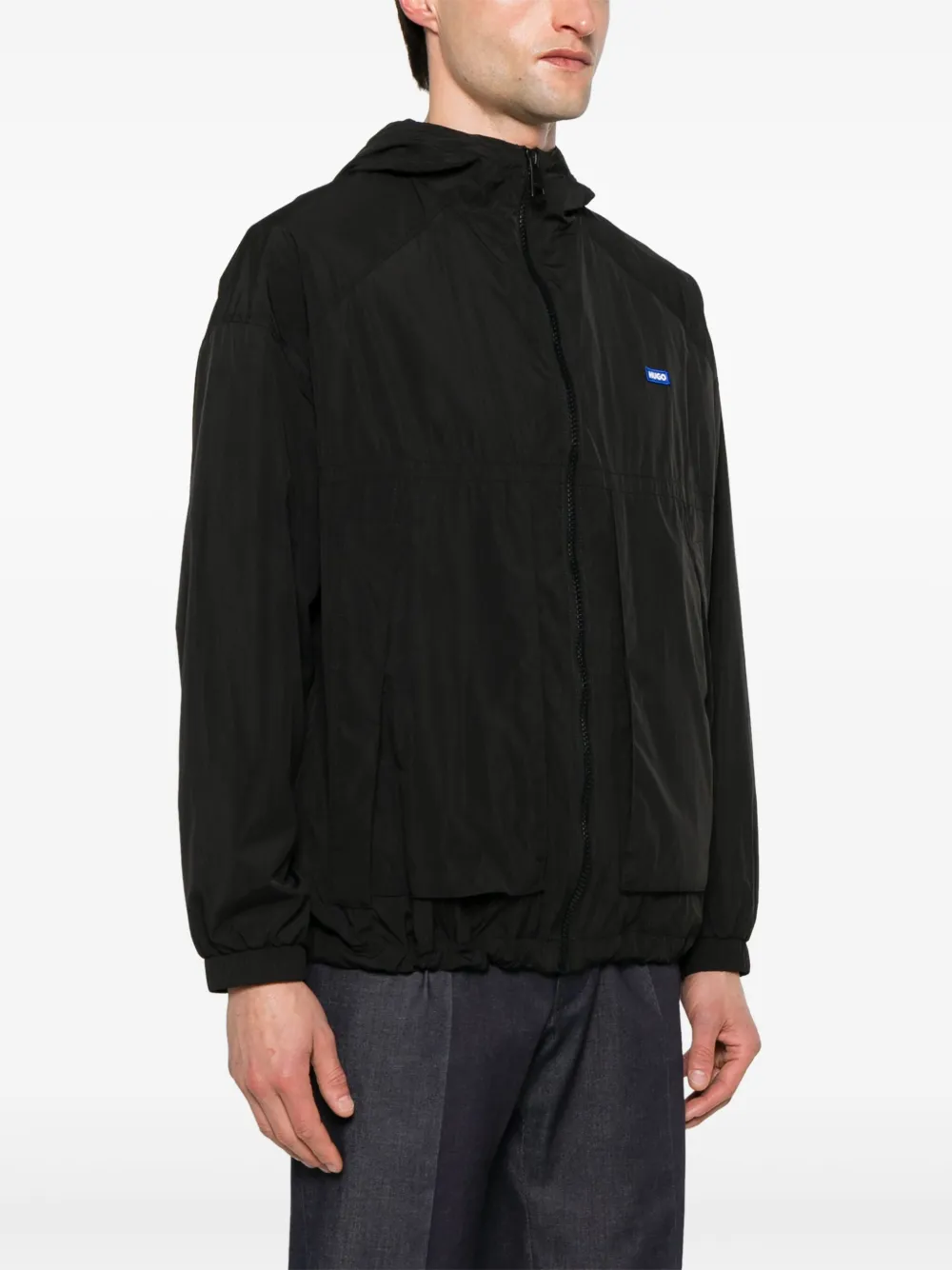 Shop Hugo Boss Hooded Jacket In Black