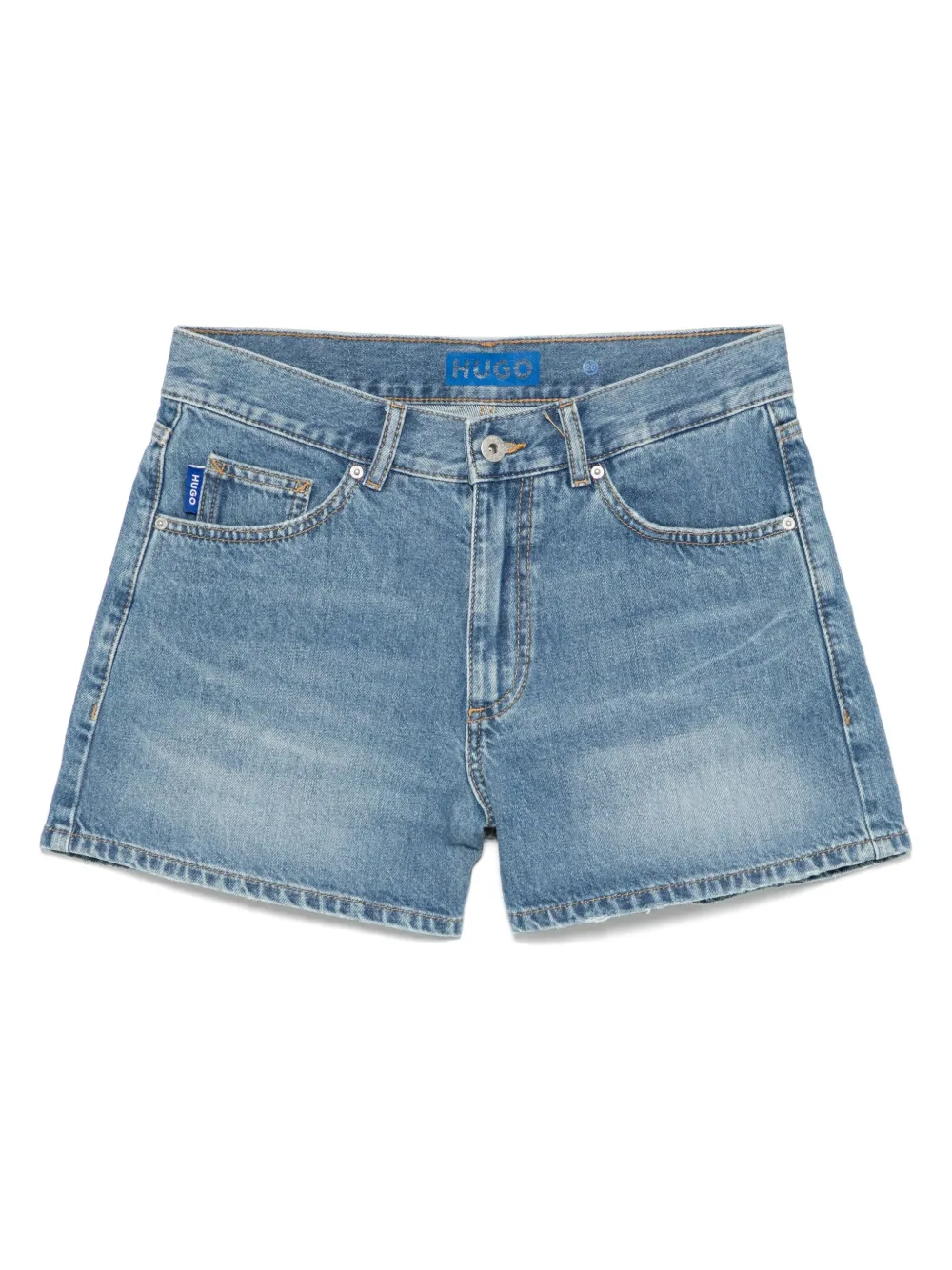 HUGO logo-patch denim shorts | Blue | Image 1