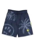 Barrow kids skull-pattern shorts - Blue