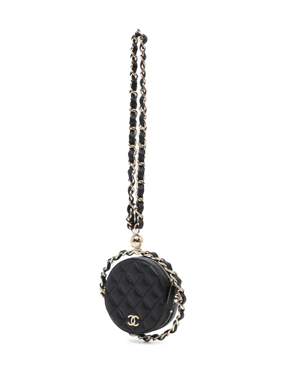 CHANEL Pre-Owned bolsa crossbody CC Quilted Lambskin Round Chain Around Clutch With Chain 2021 | Estilos de archivo | Image 2
