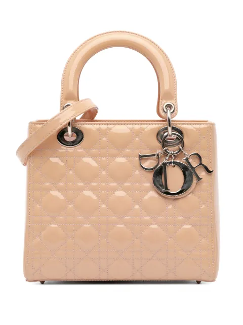 Christian Dior Pre-Owned bolsa satchel Medium Patent Cannage Lady Dior 2012