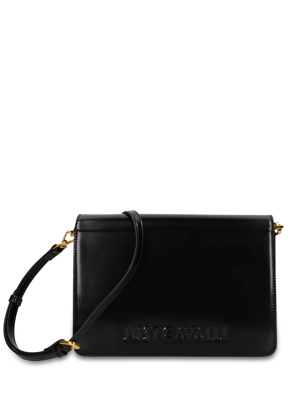 Just Cavalli Schoudertas met logo-reliëf Zwart