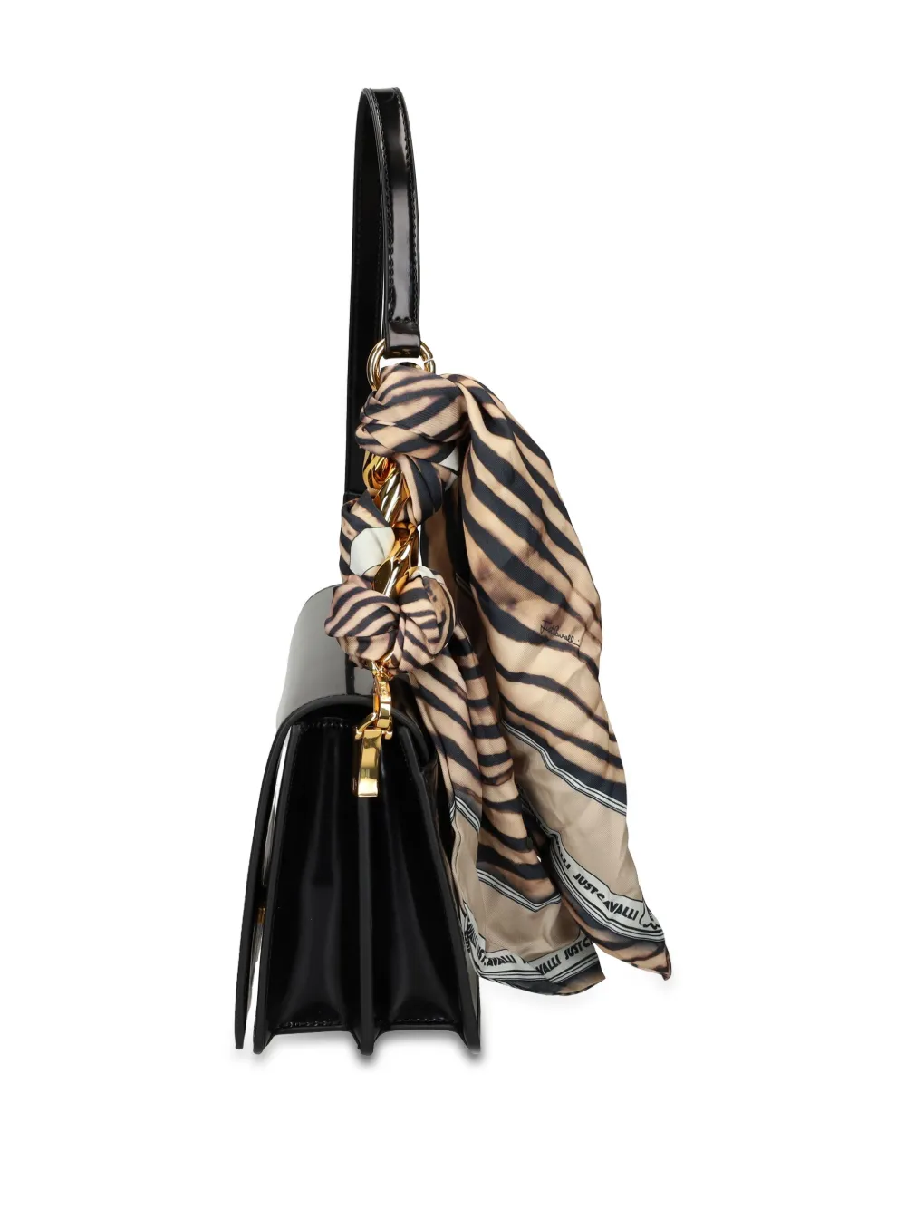 Just Cavalli Schoudertas met logo-reliëf Zwart