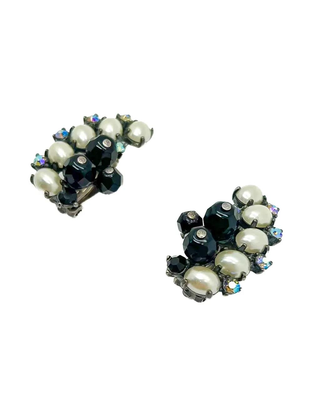 Pearl-Embellished Crystal Earrings