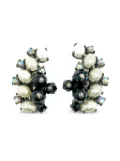 Schiaparelli Vintage pearl-embellished crystal earrings - Neutrals