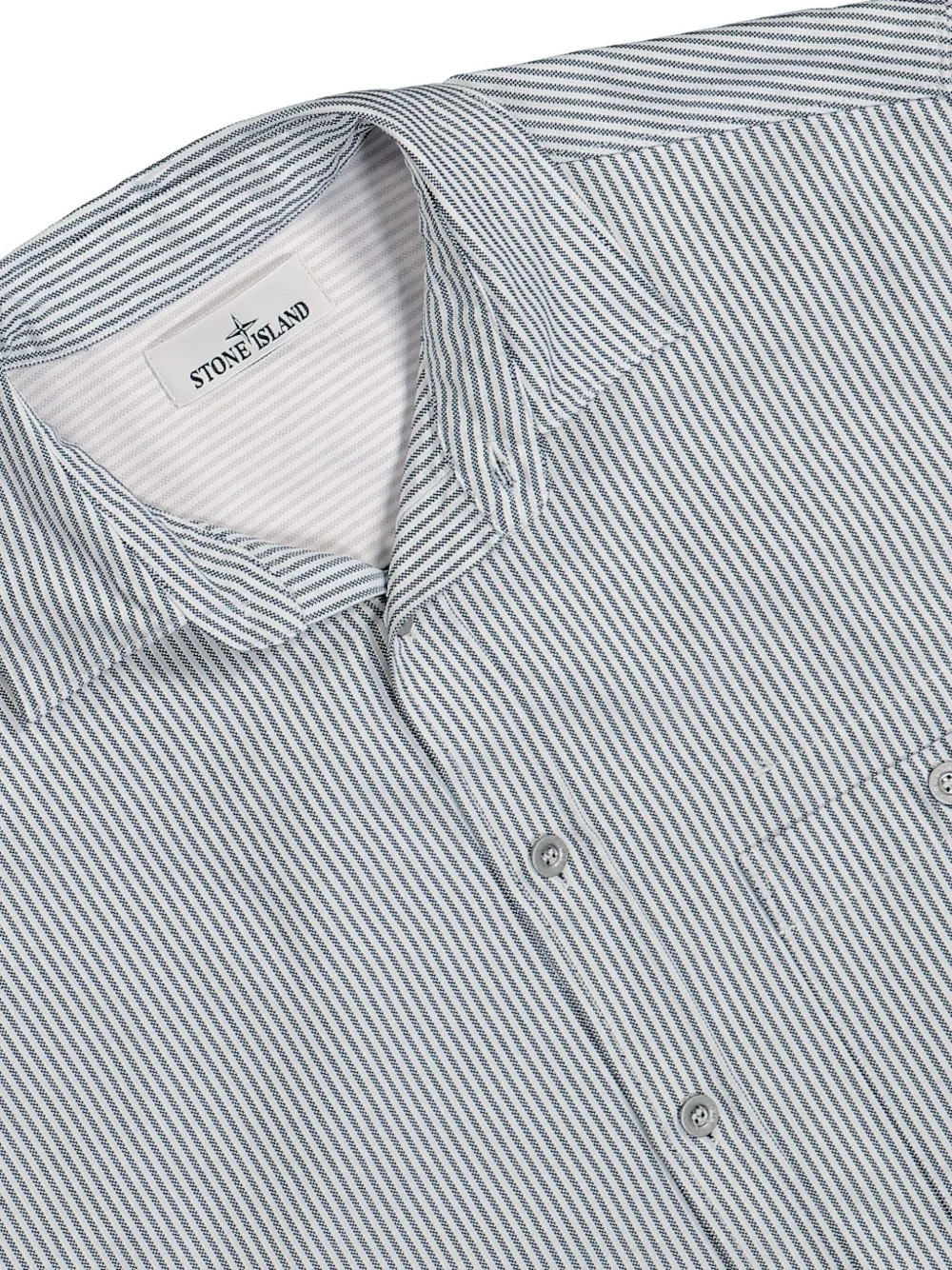 Stone Island Gestreept katoenen overhemd Blauw