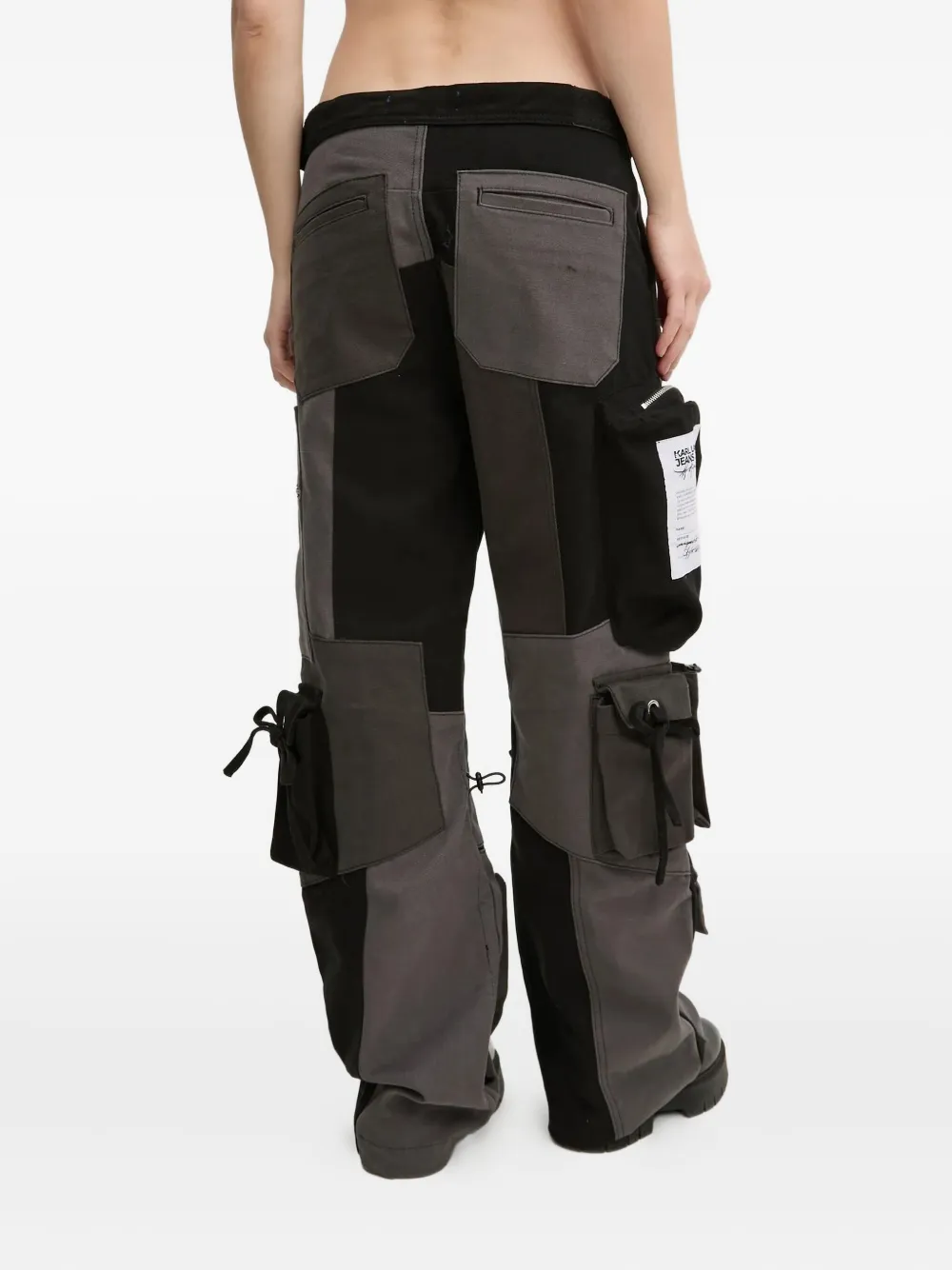 Karl Lagerfeld Jeans patchwork cargo trousers - Zwart