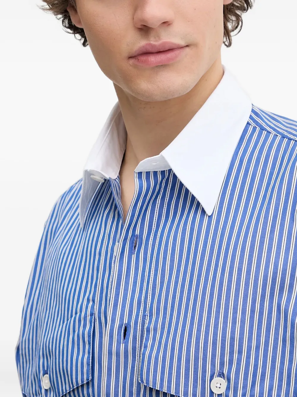 Sunflower Gestreept overhemd Blauw