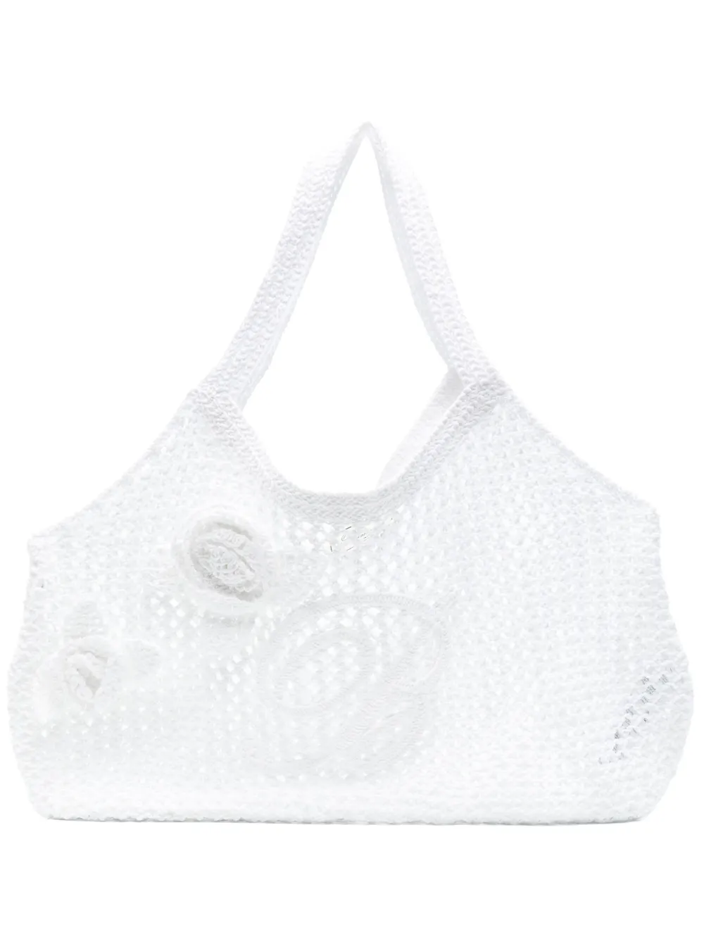 Blumarine Schoudertas met geborduurd logo Wit