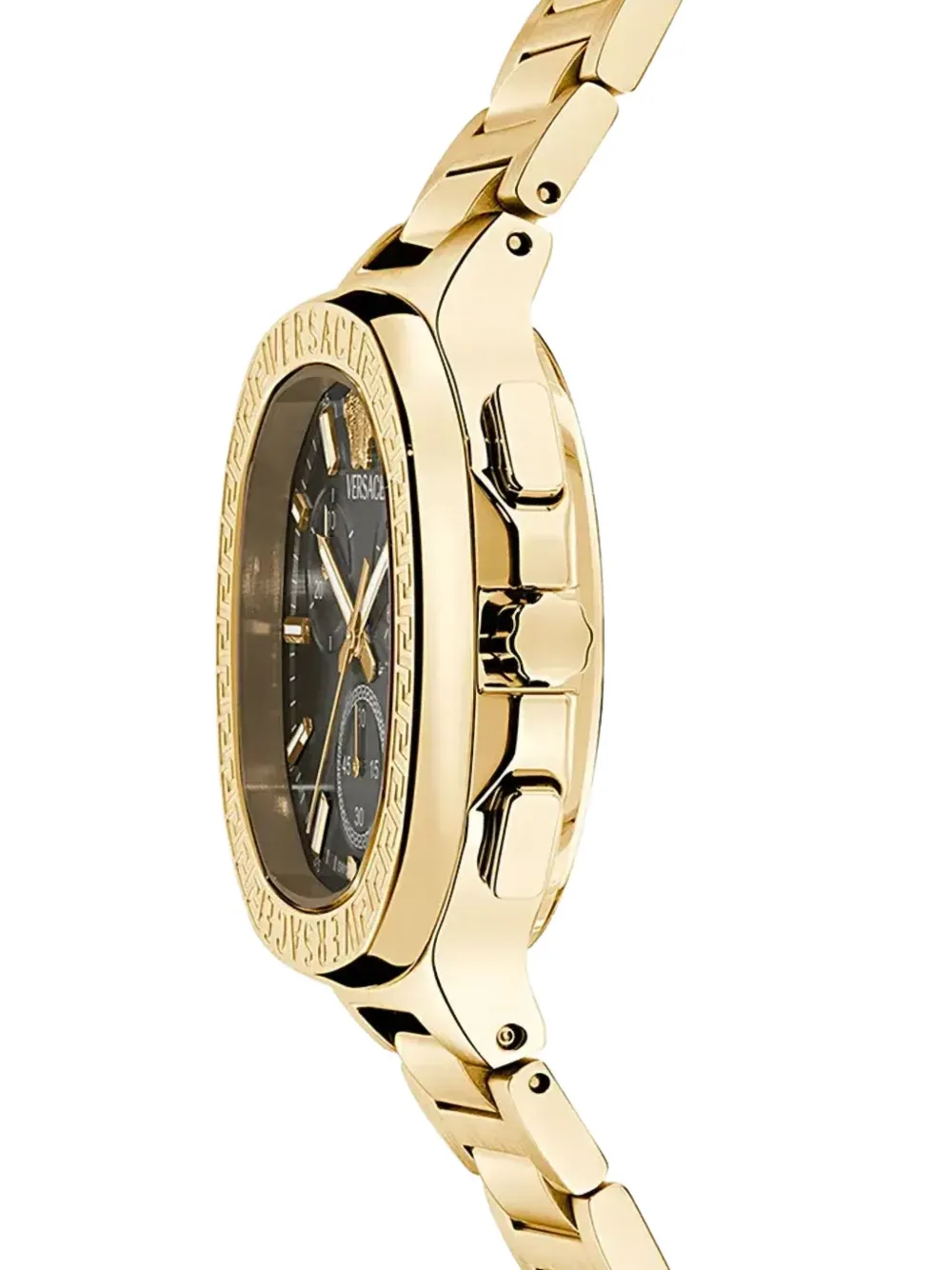 Versace V-chrono Square Bracelet Watch In Gold