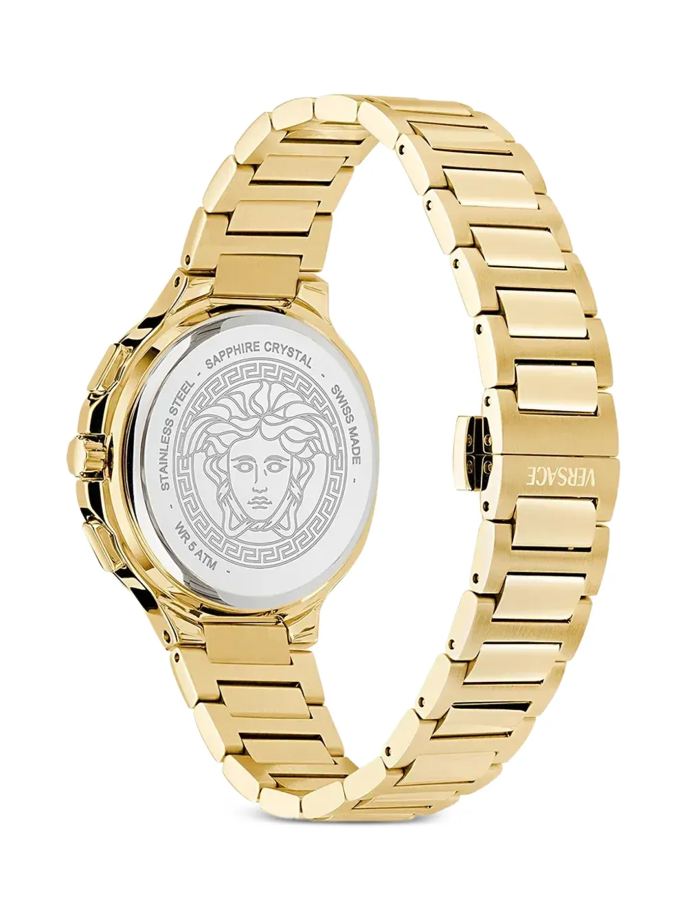 Versace V-chrono Square Bracelet Watch In Gold